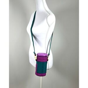 Vintage Tupperware Thirstquake Tumbler Insulated Carry Bag Strap Purple Teal